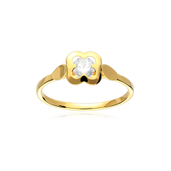 Anillo plata baño oro y circonita "Wish"