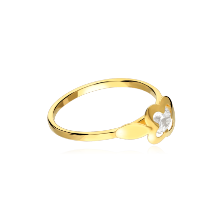 Anillo plata baño oro y circonita "Wish"