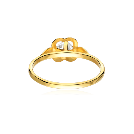 Anillo plata baño oro y circonita "Wish"