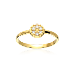 Anillo plata de ley, baño de oro y circonitas "Ellen"