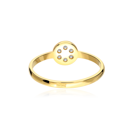 Anillo plata de ley, baño de oro y circonitas "Ellen"