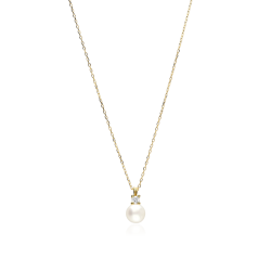 Gargantilla oro 18k circonita y perla "Godo"