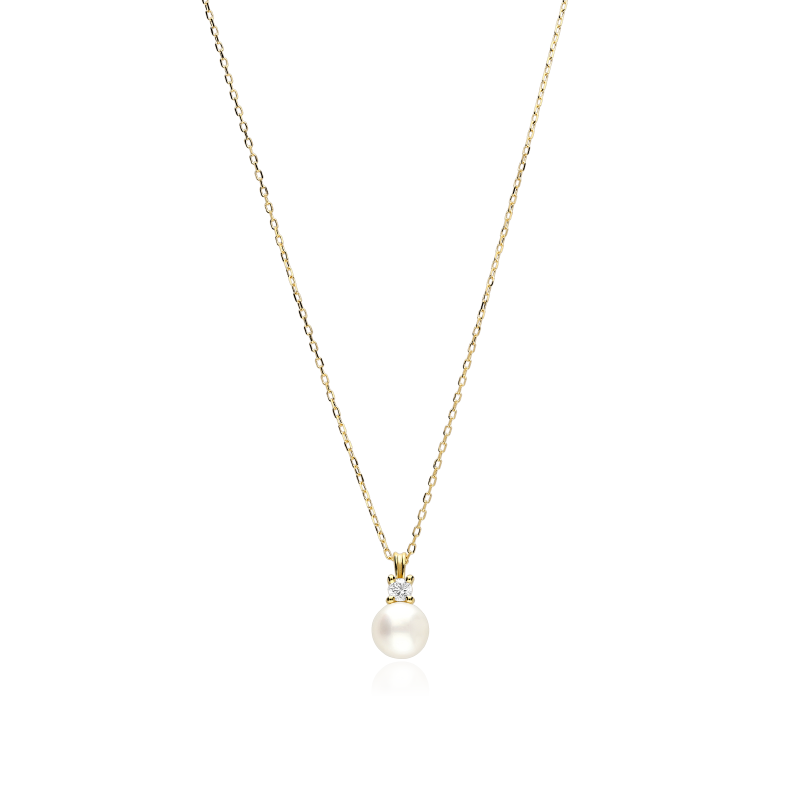 Gargantilla oro 18k circonita y perla "Godo"