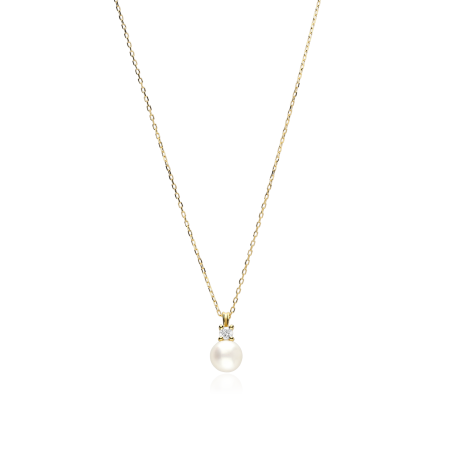 Gargantilla oro 18k circonita y perla "Godo"