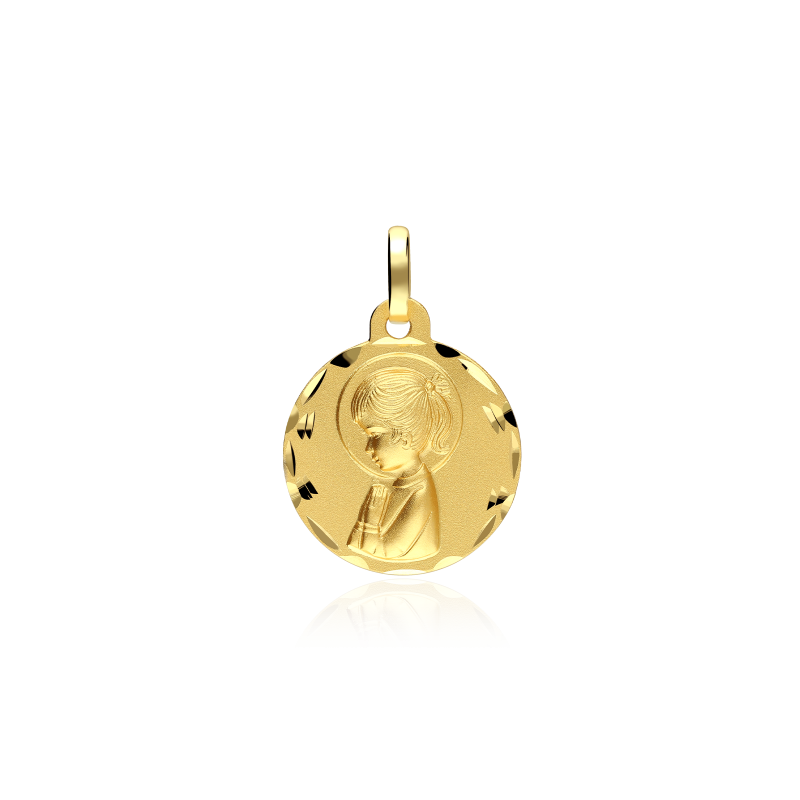 Medalla oro 18k Virgen niña "Seiya"