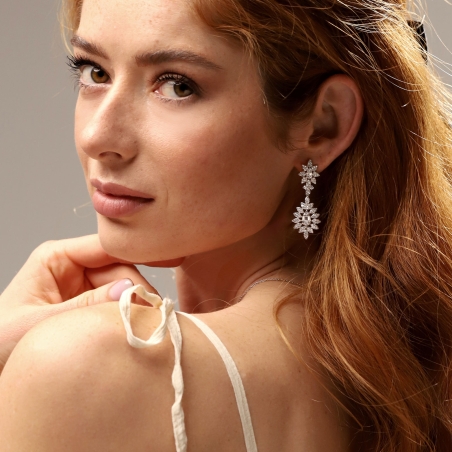 Pendientes Plata primera ley y circonitas "Denona"