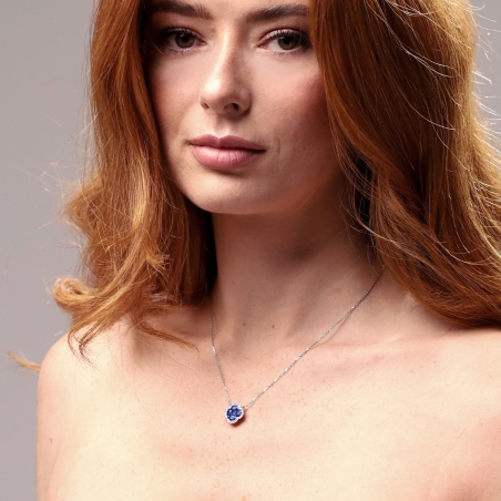 Gargantilla Oro 18k zafiros y diamantes 0.18cts "Vann"