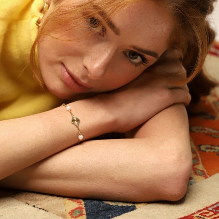 Pulsera Plata baño y perlas cultivadas "Vankli"