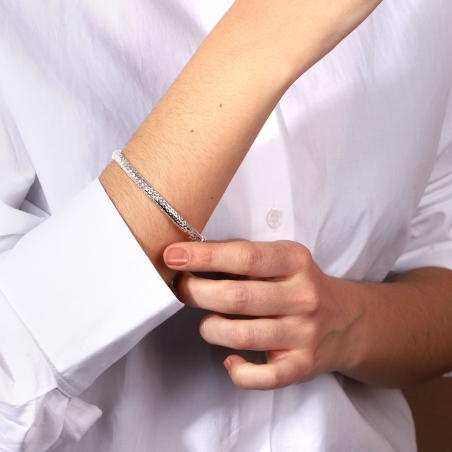 Pulsera rígida plata de primera ley 5mm "Cass"