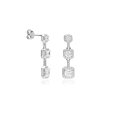 Pendientes plata primera ley y circonitas "Blop"