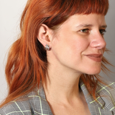 Pendientes Plata primera ley y circonitas "Damiane"