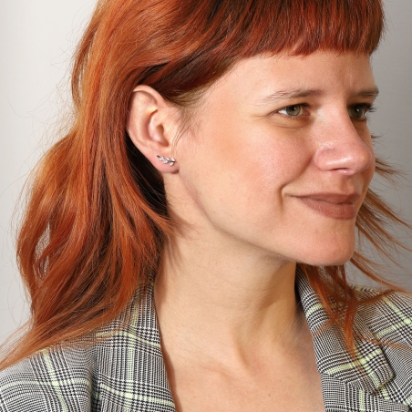 Pendientes Plata primera ley y circonitas "Alamy"