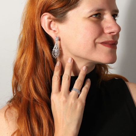 Pendientes Plata primera ley y circonitas "Renona"