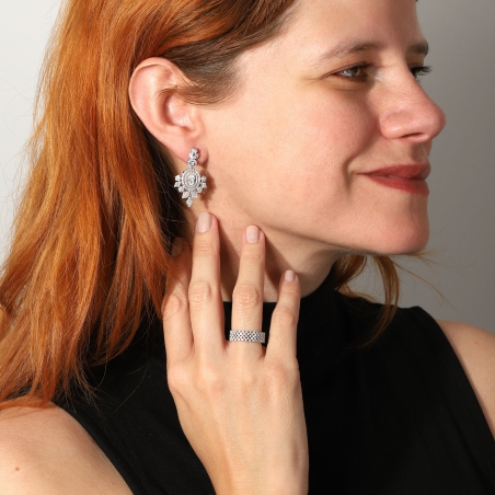 Pendientes Plata primera ley y circonitas "Zenona"
