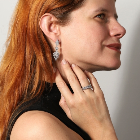 Pendientes Plata primera ley y circonitas "Henona"