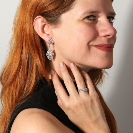 Pendientes Plata primera ley y circonitas "Kenona"