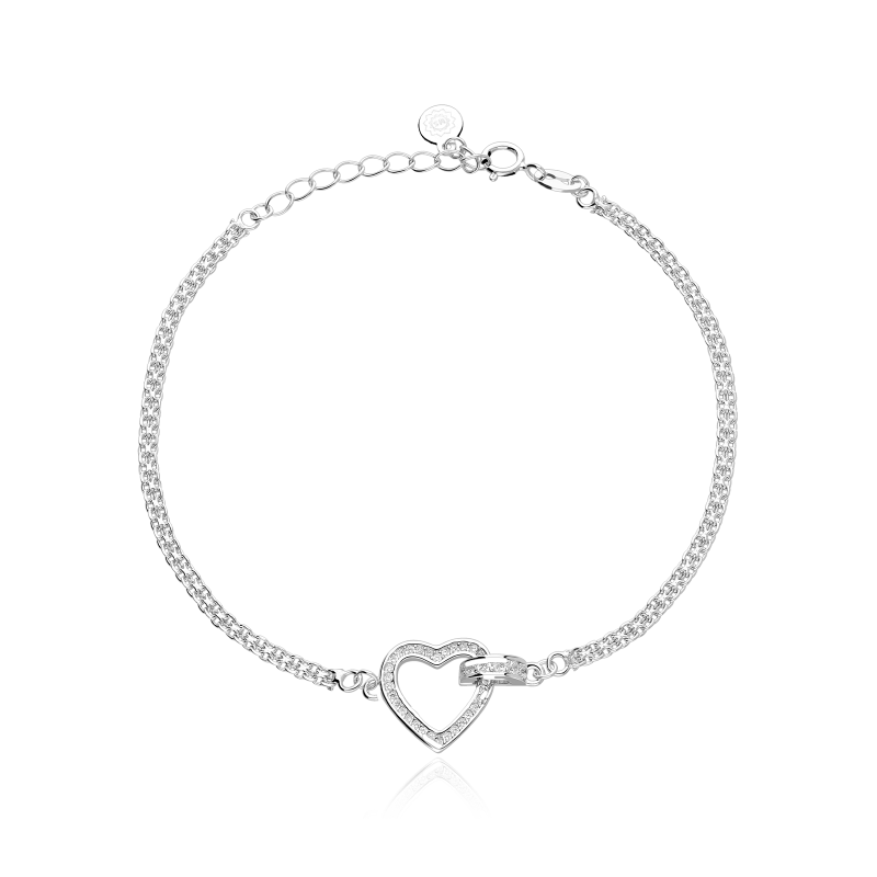 Pulsera Plata primera ley y circonitas "Coras"