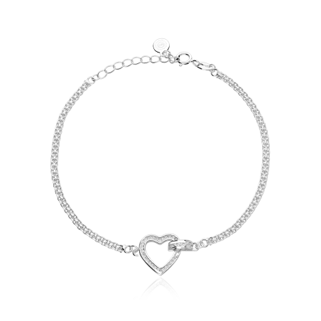 Pulsera Plata primera ley y circonitas "Coras"