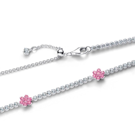 Collar Pandora Tenis flor rosa 394561C01