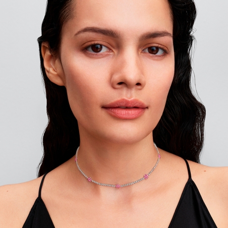 Collar Pandora Tenis flor rosa 394561C01