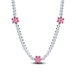 Collar Pandora Tenis flor rosa 394561C01