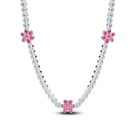 Collar Pandora Tenis flor rosa 394561C01