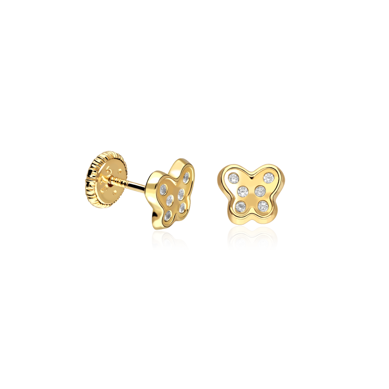 Pendientes Oro 9k y circonitas "Lilou"