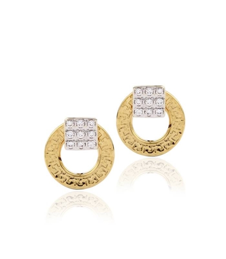 Pendientes "Quarant" Oro Bicolor 18K con circonitas