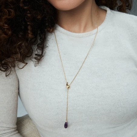 Collar Viceroy acero y amatista 15188C01012