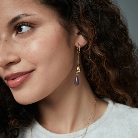 Pendientes Viceroy acero y amatista 15188E01012