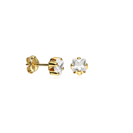 Pendientes Oro 9k y circonitas "Polaris"