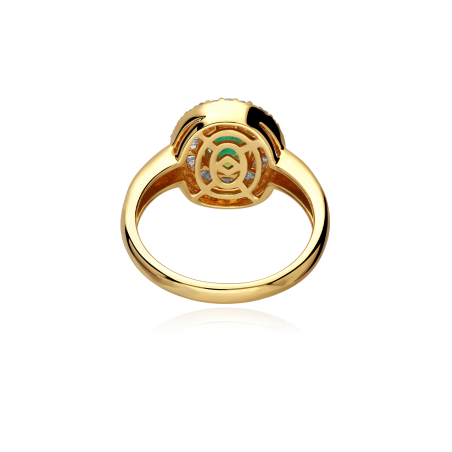 Anillo Oro 18k esmeralda y diamantes 0.44cts "Ganove"