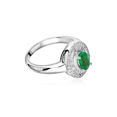 Anillo Oro 18k esmeralda y diamantes 0.44cts "Ganove"