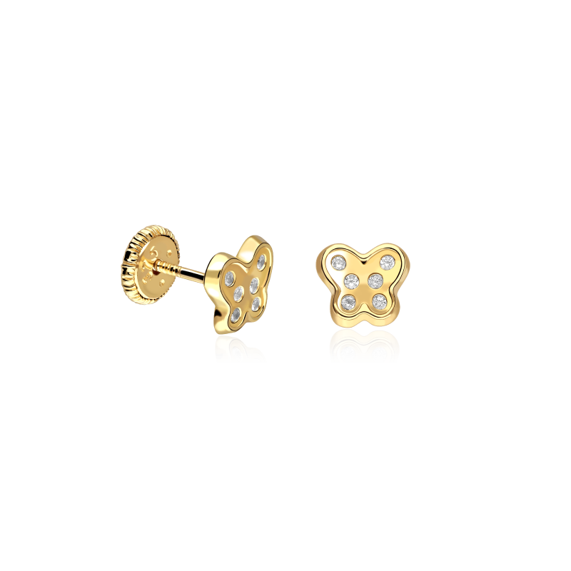 Pendientes Oro 9k y circonitas "Lilou"