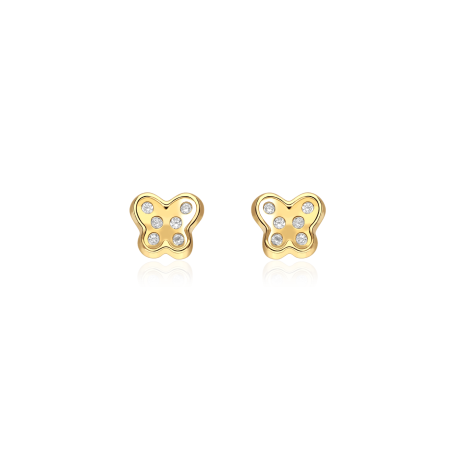 Pendientes Oro 9k y circonitas "Lilou"