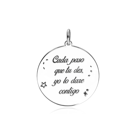 Placa ramo Plata ley con cinta "Cada paso"