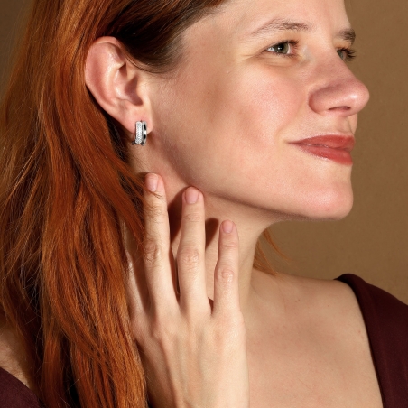 Pendientes Plata primera ley y circonitas "Rembran"