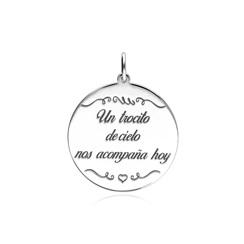 Placa ramo Plata ley con cinta "Trocito de cielo"