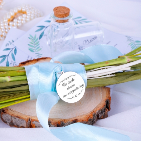 Placa ramo Plata ley con cinta "Cada paso"