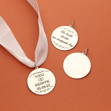 Placa ramo Plata ley con cinta "Hoy como siempre"