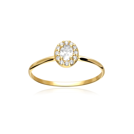 Anillo Oro 9k y circonitas "Rainar: