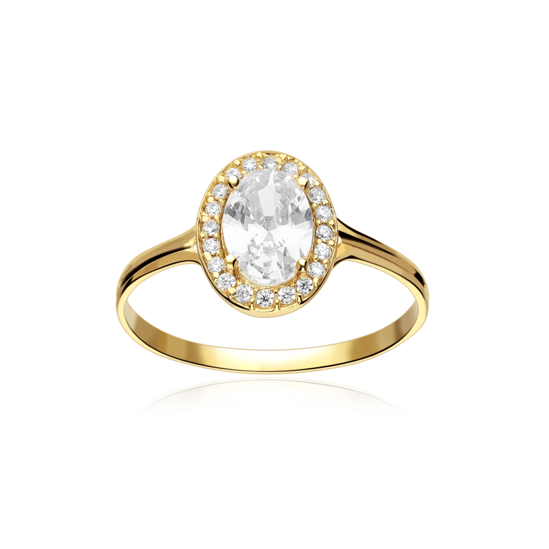 Anillo Oro 9k y circonitas "Reina"