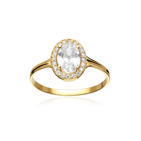 Anillo Oro 9k y circonitas "Reina"