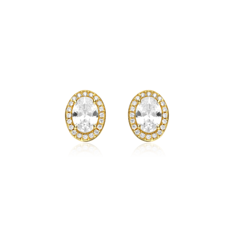 Pendientes Oro 9k y circonitas "Reina"