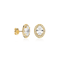 Pendientes Oro 9k y circonitas "Reina"