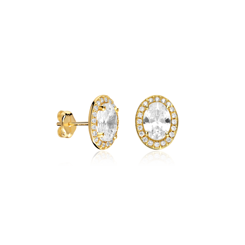 Pendientes Oro 9k y circonitas "Reina"