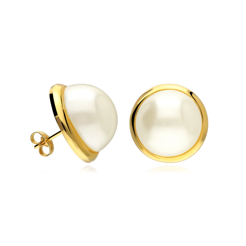 Pendientes oro 18k y perlas 14mm "Maggie"