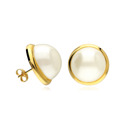 Pendientes oro 18k y perlas 14mm "Maggie"