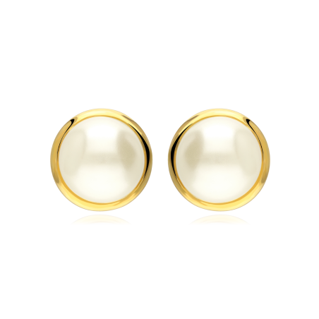 Pendientes oro 18k y perlas 14mm "Maggie"