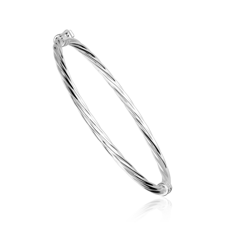 Pulsera rígida rizada plata de ley "Dengru"